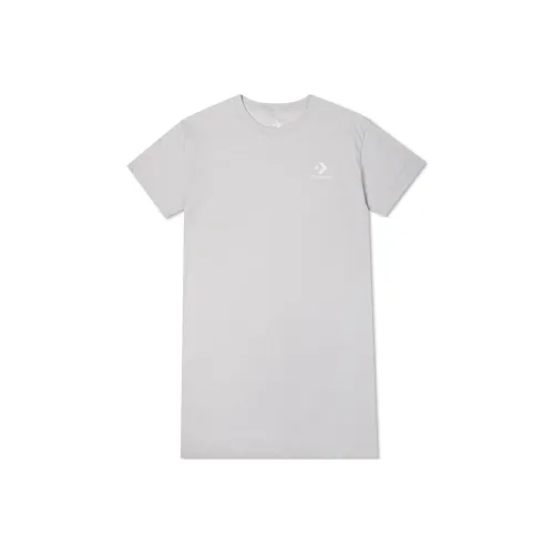 Конверс Короткий рукав Платье Женское Серое