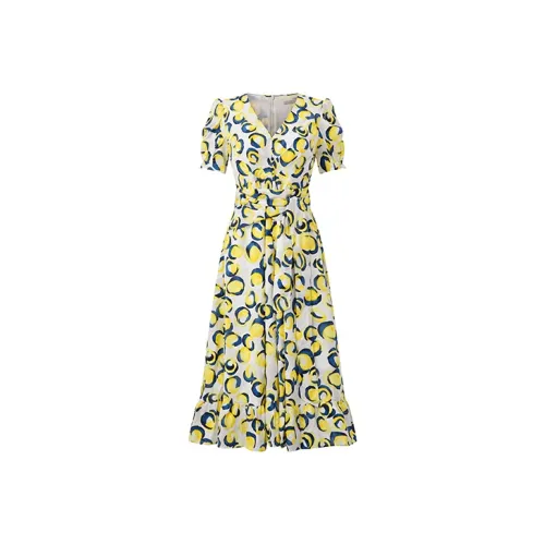 RARE Короткий рукав Платье Женское Многоцветное