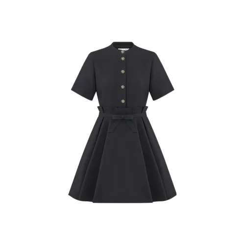 DIOR Black Женские Короткие Платья с Рукавами