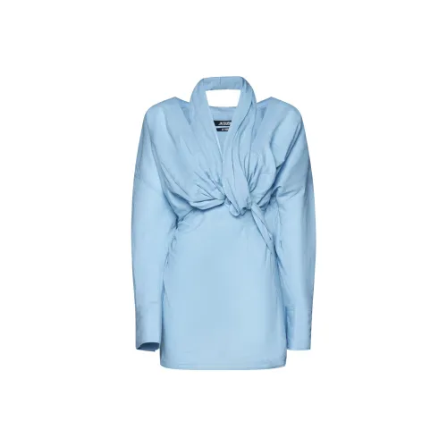 Jacquemus Синий Женские Длинные Платья с Рукавами