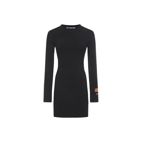 HERON PRESTON Black Женские Длинные Платья с Рукавами