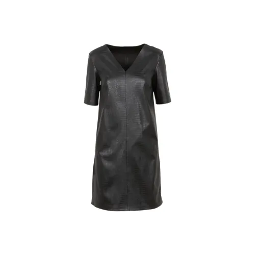 MaxMara ELIOT Collection Крокодил Принт Платье Короткий Рукав Платье Женские Черный