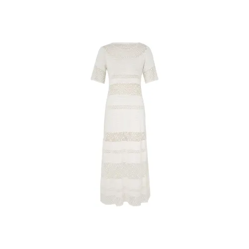 Zimmermann SS24 Короткий рукав Платье Женское Айвори