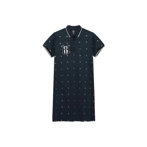 TCH Black с серебристым логотипом Женские Короткие Платья с Рукавами