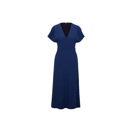 HUGO BOSS Blue Женские Короткие Платья с Рукавами