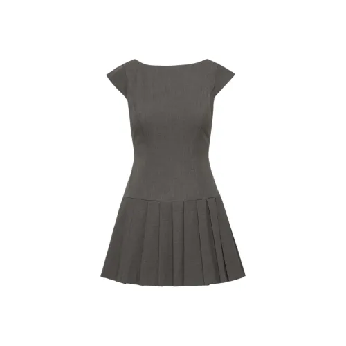 ARITZIA FW24 Sunday Best Palette Платье Короткий рукав Платье Женские Heather Charcoal Stone Phoebe Brunette Charcoal