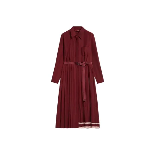 MaxMara Red Женские Длинные Рукава Платья