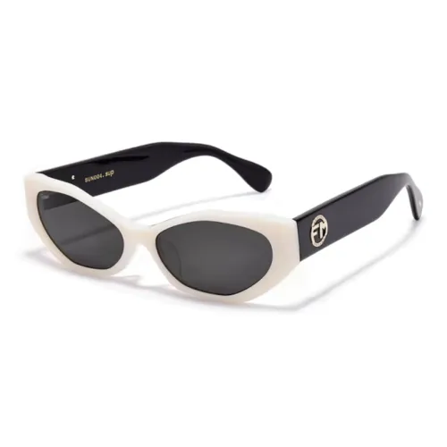 Fakeme Пластина Нерегулярная форма Солнцезащитные очки Унисекс Черный Белый