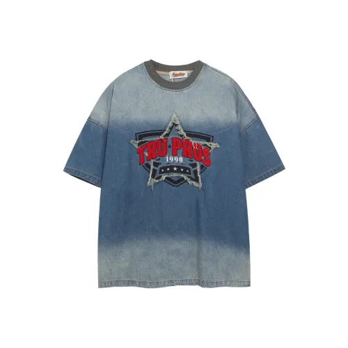 WAYHWEI Промытый синий Женские футболки