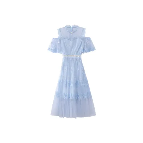 JINYE ORIENTAL A Линия Юбка Платье Синий