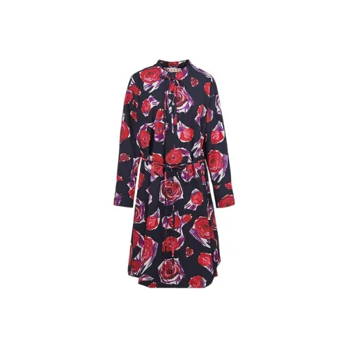 MARNI Многоцветные Женские Длинные Платья с Рукавами