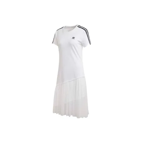 Adidas Originals Короткий рукав Платье Женское Белое