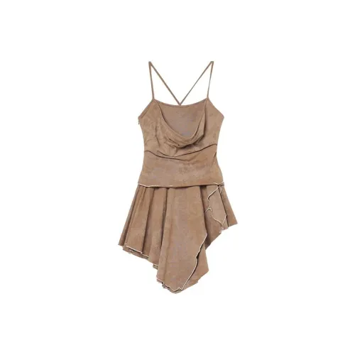 YITOUAGUA Желтый Женские Слиплатья