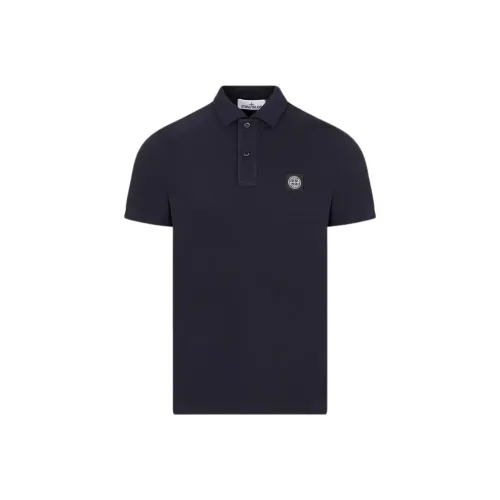 STONE ISLAND Мужская поло синего цвета