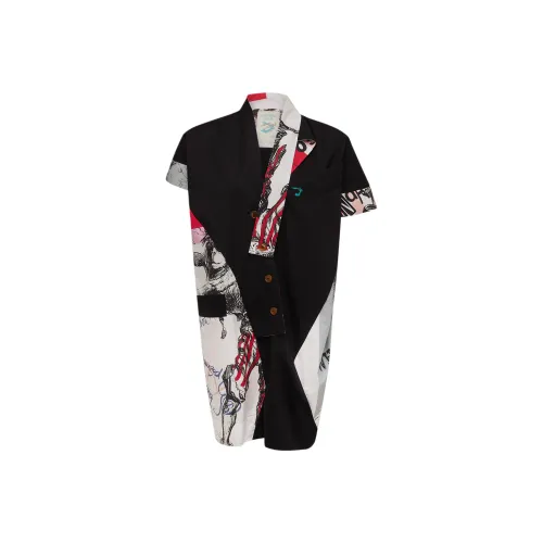 Vivienne Westwood Black Женские Короткие Платья с Рукавами