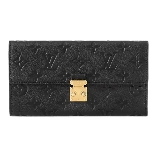 LOUIS VUITTON SarahMetis Коровья крупнозернистая кожа Кошелек Женский Черный