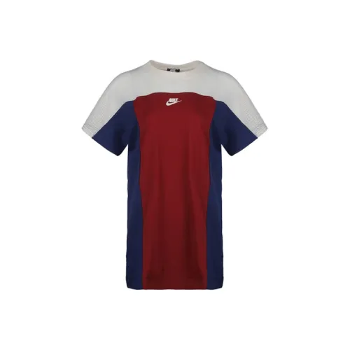 nike Короткий рукав Платье Женское Бордовый