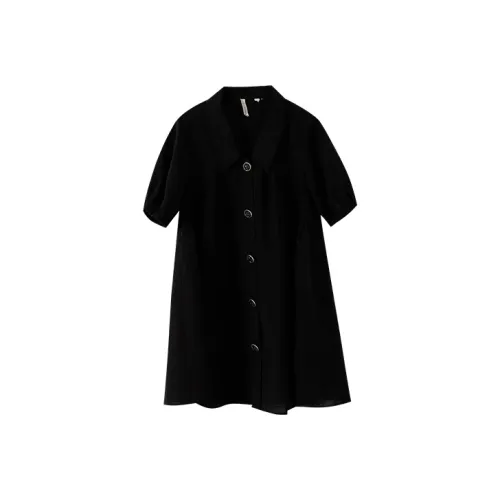 YUMOMO STAR A Линия Юбка Платье Элегантный Черный