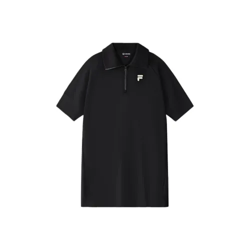 FILA FUSION LIFEFOB Коллекция Короткий рукав Платье Женское Глубокий черный