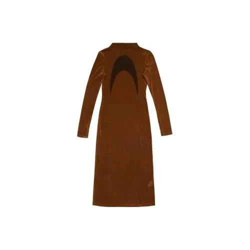Анomalies DEPARTMENT a.N.D Длинный рукав Платье Женское Коричнево-желтое
