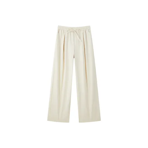 LEDIN Повседневные брюки Женские Кокосовое молоко Белый
