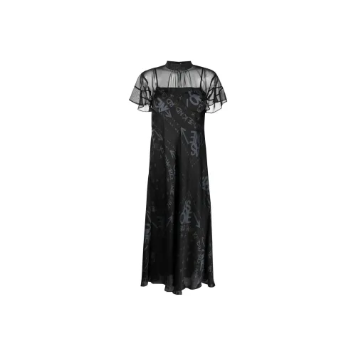 sacai Black Женские Короткие Платья с Рукавами