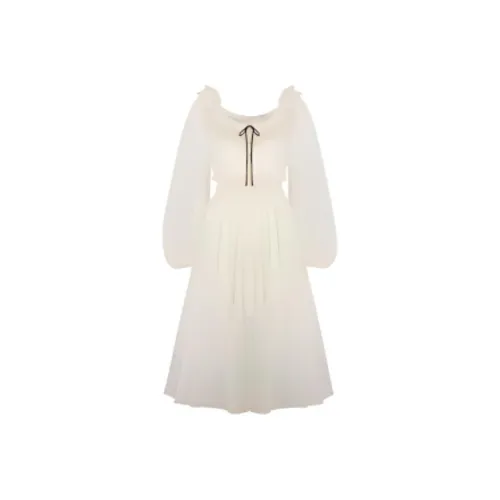 JORYAweekend Длинное платье с длинными рукавами женское кремово-белый