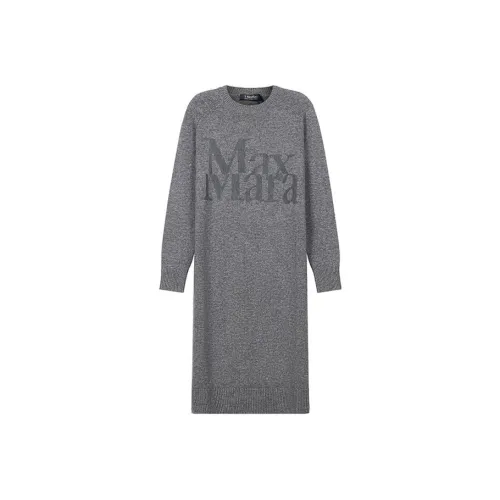 'S MAX MARA Серый Женские Длинные Платья с Рукавами