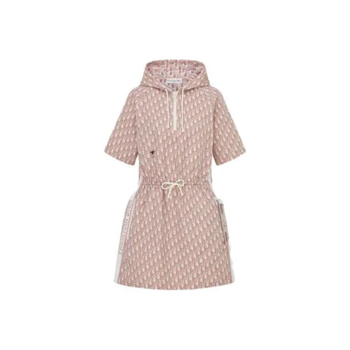 DIOR Розовые Женские Платья с Коротким Рукавом