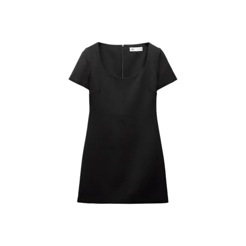 ZARA ZW Series Короткий рукав Платье Женское Черное