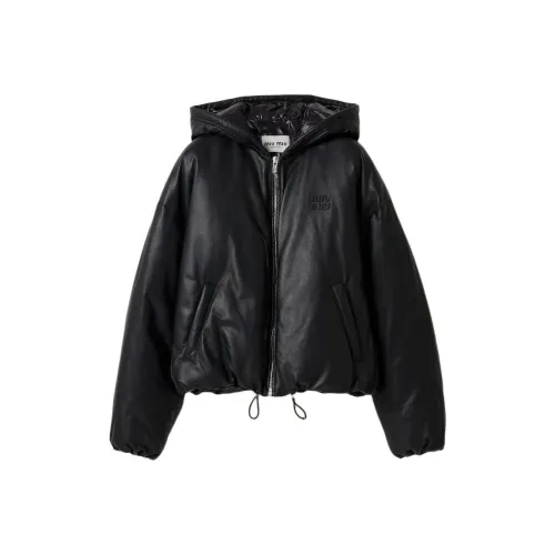 MIU MIU Хлопковый пуховик женский черный