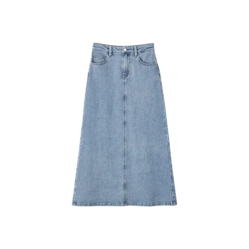 XIANGYING Деним Длинная Юбка Женская Синяя