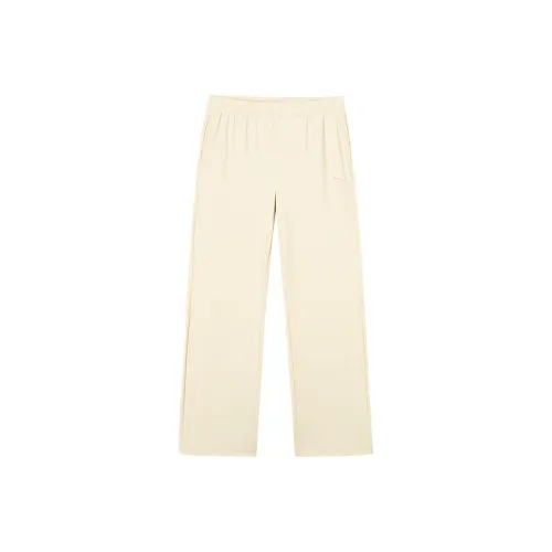 CHAOJIANTA Повседневные брюки женские с рельефным узором бежево-желтые