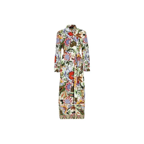 ETRO Длинное платье с длинными рукавами женское многоцветное
