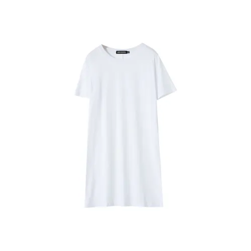 SOON FLOWER Короткий рукав Платье Женское Белое