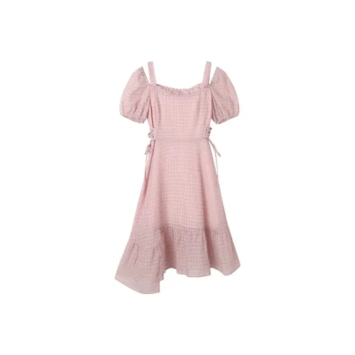 Pit Короткий рукав Платье Женское Розовое