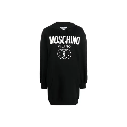 MOSCHINO Черное Женское Длинное Платье с Рукавами