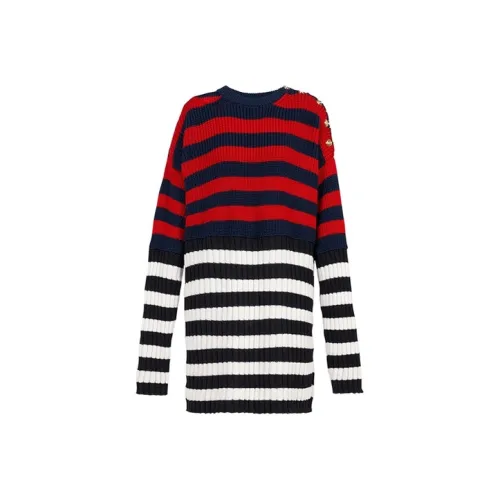 BALMAIN Red Женские Длинные Рукава Платья