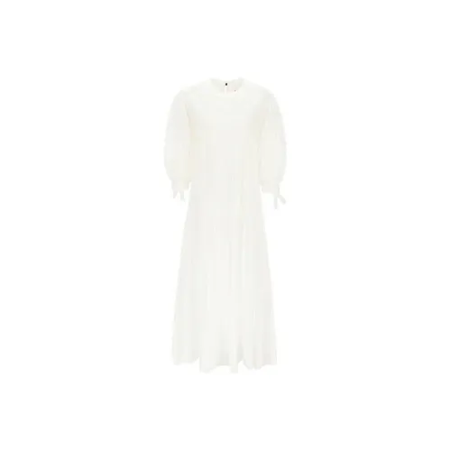 JIL SANDER Белое Женское Длинное Платье с Рукавами