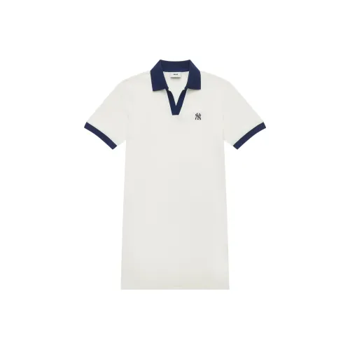 MLB SS24 Короткий рукав Платье Женское Кремовый