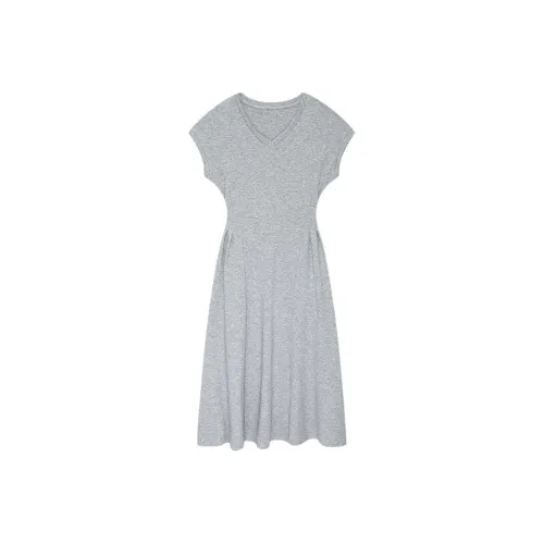 DKNY Короткое платье с короткими рукавами женское серое