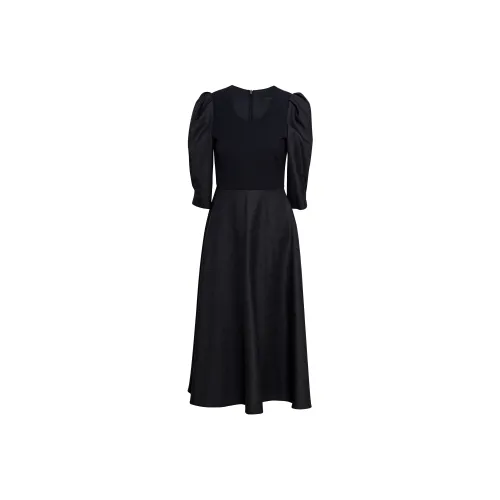 ROEYSHOUSE Короткое платье с короткими рукавами женское черное