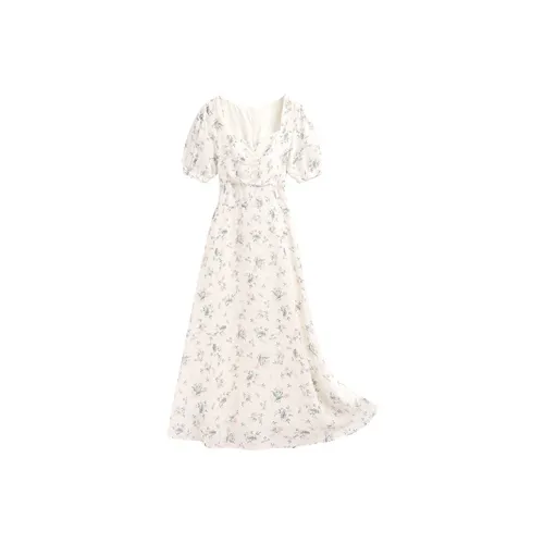 MOPB Короткий рукав Платье Женское Набор в подарочной коробке Включено Цветочный