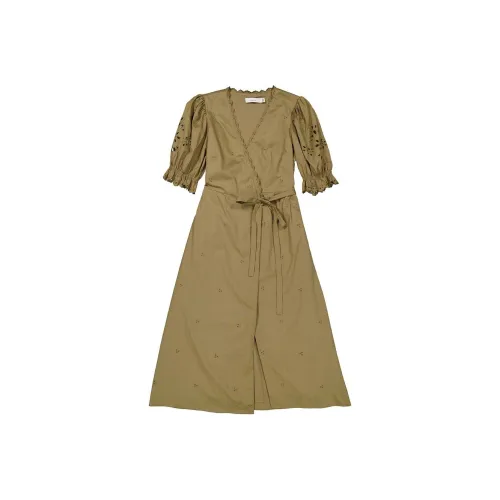 COACH Короткий рукав Платье Женское Оливкового цвета