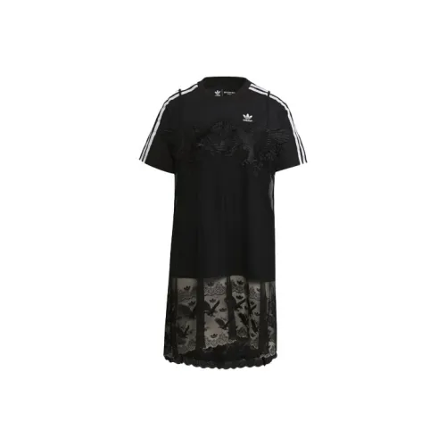 Adidas Originals Короткий рукав Платье Женское Черное