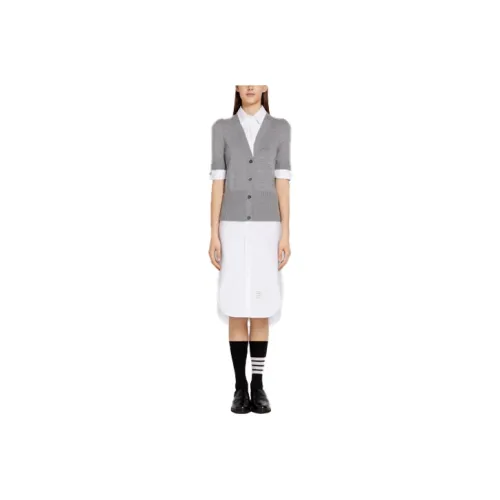 THOM BROWNE Серый Женские Короткие Платья с Рукавами