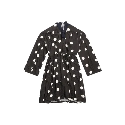 BALENCIAGA Черное Женское Длинное Платье с Рукавами