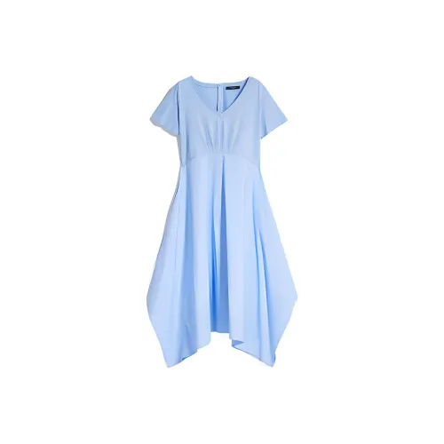 WEEKEND MaxMara Небесно-голубой Женские Платья с Коротким Рукавом