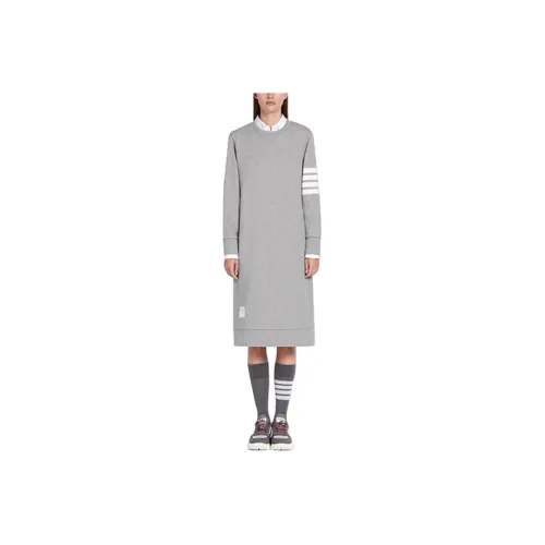 THOM BROWNE Серый Женские Длинные Платья с Рукавами