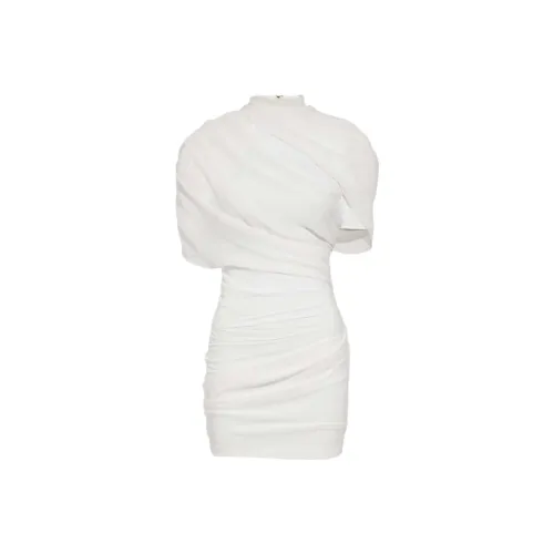 Jacquemus Белый/Белый Женские Короткие Платья с Рукавами